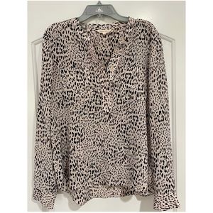 Leopard silk button blouse by Rebecca Taylor